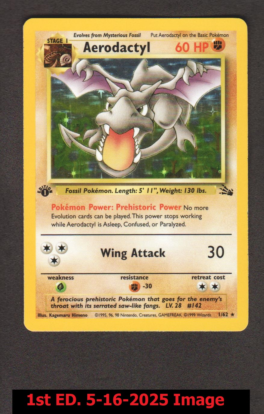 Aerodactyl - 1/62 - Holo Rare - 1st Edition